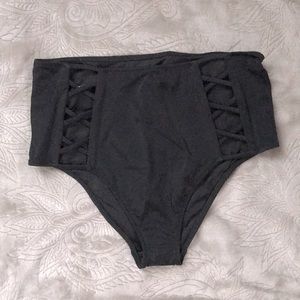 Black High-Waisted Bikini Bottoms